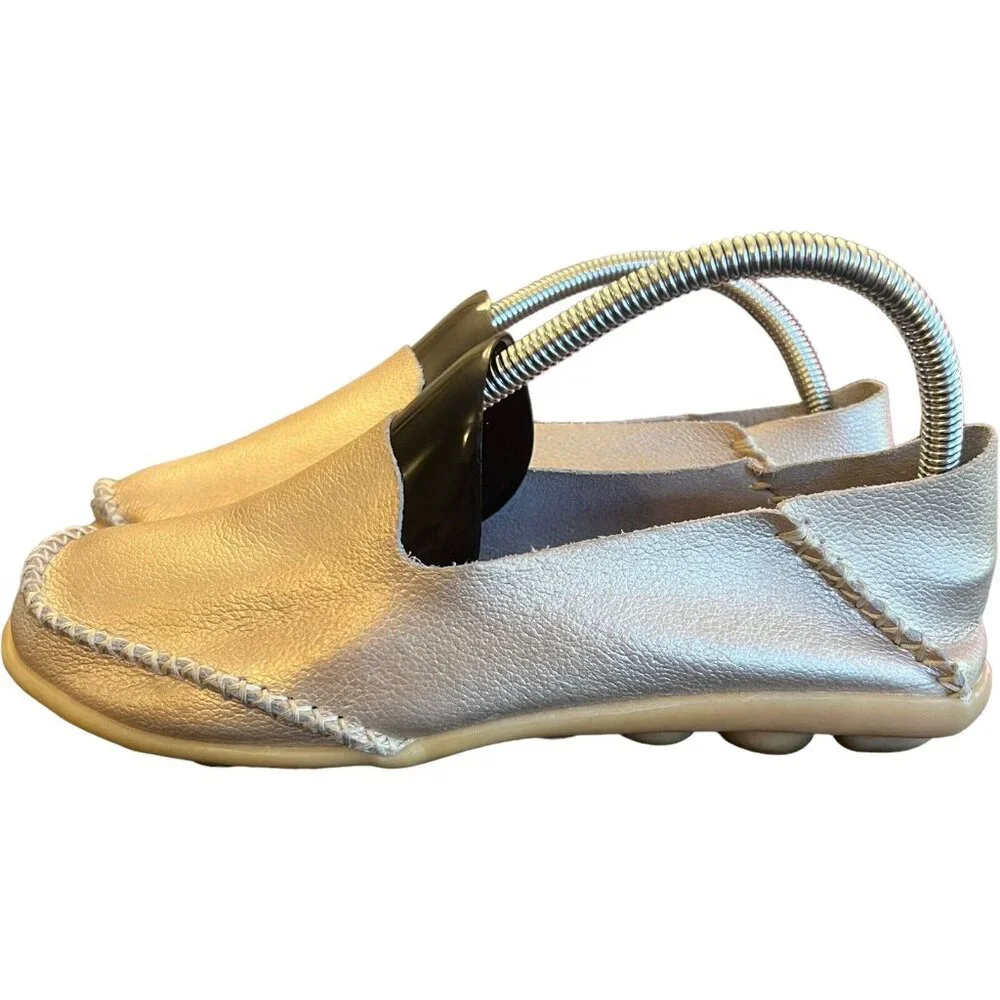 VenusCelia Woman's Comfort Waling Flats Shoes‎ Loafers Leather EU Size 39 Gold - Picture 4 of 9